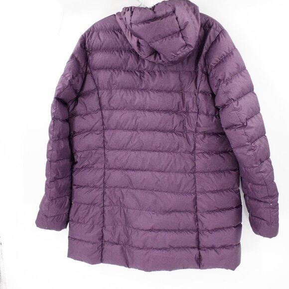Eddie bauer coat Women's XL 650 Down Fill Packable Quilted Puffer Purple Hooded - Picture 7 of 15